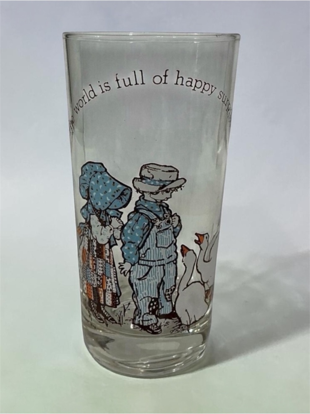 Vintage Holly Hobbie 1978 Drink Glass The World is full of Happy Surprises